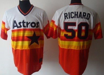 Houston Astros #50 J. R. Richard Rainbow Throwback Jersey