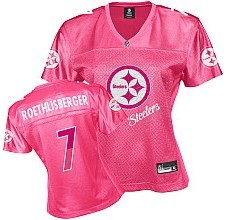 Pittsburgh Steelers #7 Ben Roethlisberger Pink Fem Fan Womens Jersey 