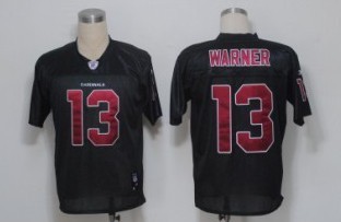 Reebok Arizona Cardinals #13 Kurt Warner Black Jersey