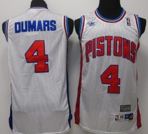 Detroit Pistons #4 Joe Dumars White Swingman Throwback Jersey 