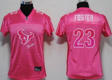 Houston Texans #23 Arian Foster Pink Fem Fan Womens Jersey 