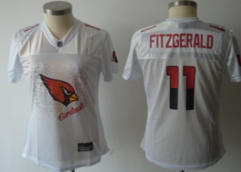 Arizona Cardinals #11 Larry Fitzgerald White Fem Fan Womens Jersey 