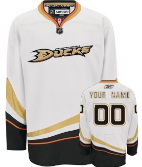 Anaheim Ducks Mens Customized White Jersey 
