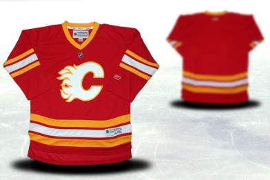 Calgary Flames Youths Customized Red Third Jersey