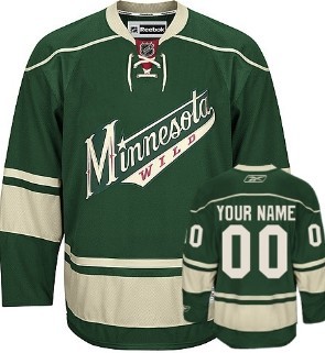 Minnesota Wild Mens Customized Green Jersey