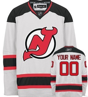 New Jersey Devils Mens Customized White Jersey