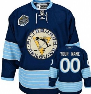 Pittsburgh Penguins Mens Customized 2011 Navy Blue Winter Classic Jersey 