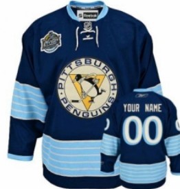 Pittsburgh Penguins Youths Customized 2011 Navy Blue Winter Classic Jersey