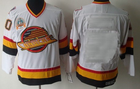 Vancouver Canucks Mens Customized White CCM Jersey 