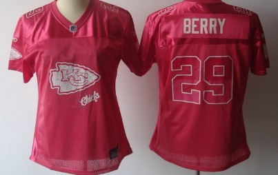 Kansas City Chiefs #29 Eric Berry Pink Fem Fan Womens Jersey 