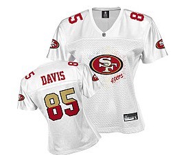 San Francisco 49ers #85 Vernon Davis White Fem Fan Womens Jersey 