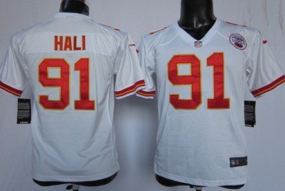 Nike Kansas City Chiefs #91 Tamba Hali White Game Kids Jersey 