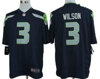 Nike Seattle Seahawks #3 Russell Wilson Navy Blue Game Jersey 