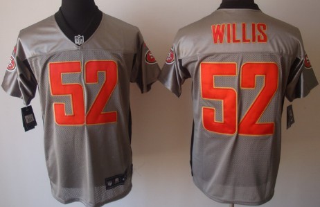 Nike San Francisco 49ers #52 Patrick Willis Gray Shadow Elite Jersey 