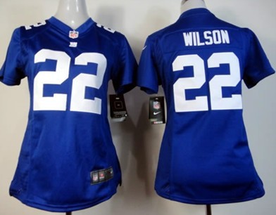 Nike New York Giants #22 David Wilson Blue Game Womens Jersey 