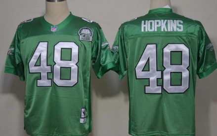 Philadelphia Eagles #48 Wes Hopkins Light Green Throwback 99TH Jersey 