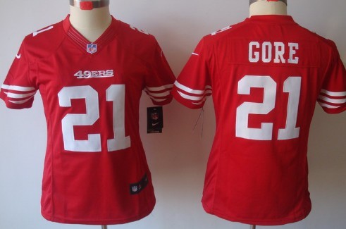 Nike San Francisco 49ers #21 Frank Gore Red Limited Womens Jersey 