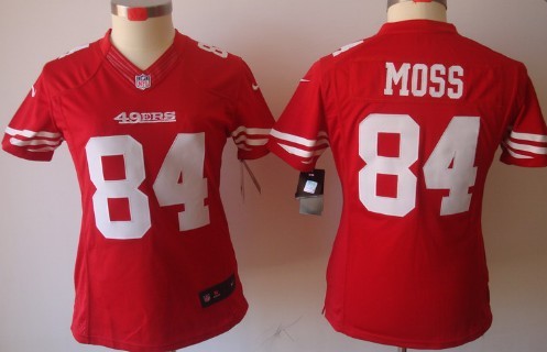 Nike San Francisco 49ers #84 Randy Moss Red Limited Womens Jersey 