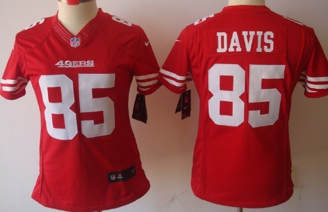 Nike San Francisco 49ers #85 Vernon Davis Red Limited Womens Jersey 