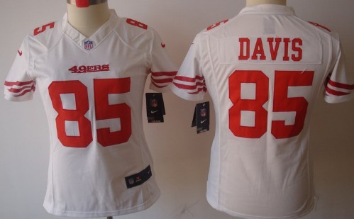 Nike San Francisco 49ers #85 Vernon Davis White Limited Womens Jersey 