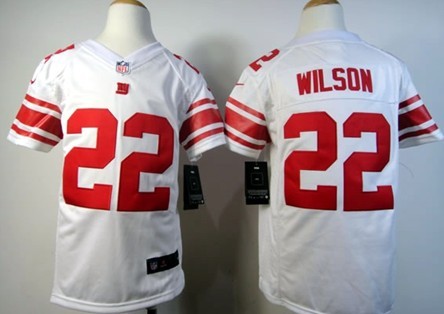 Nike New York Giants #22 David Wilson White Game Kids Jersey 