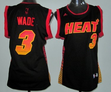 Miami Heat #3 Dwyane Wade Vibe Black Fashion Womens Jersey