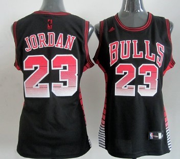 Chicago Bulls #23 Michael Jordan Vibe Black Fashion Womens Jersey