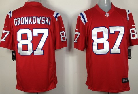 Nike New England Patriots #87 Rob Gronkowski Red Game Jersey 