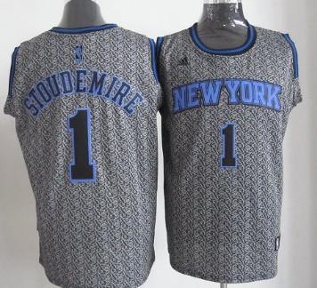 New York Knicks #1 Amare Stoudemire Gray Static Fashion Jersey 