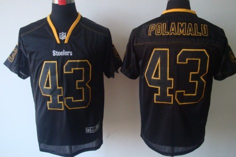 Nike Pittsburgh Steelers #43 Troy Polamalu Lights Out Black Elite Jersey 