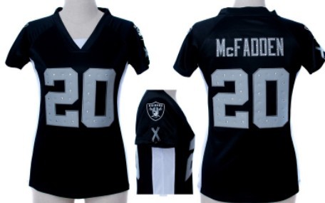 Nike Oakland Raiders #20 Darren Mcfadden 2012 Black Womens Draft Him II Top Jersey