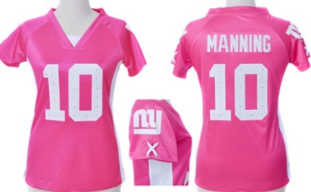 Nike New York Giants #10 Eli Manning 2012 Pink Womens Draft Him II Top Jersey 