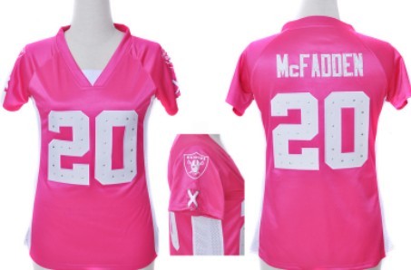 Nike Oakland Raiders #20 Darren Mcfadden 2012 Pink Womens Draft Him II Top Jersey 