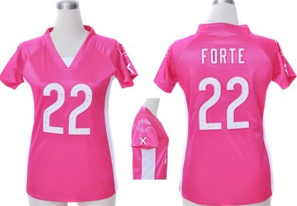 Nike Chicago Bears #22 Matt Forte 2012 Pink Womens Draft Him II Top Jersey 