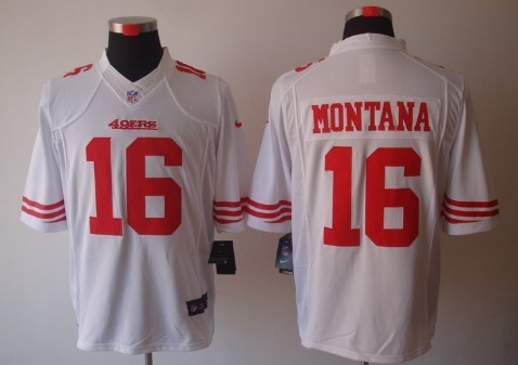 Nike San Francisco 49ers #16 Joe Montana White Limited Jersey 
