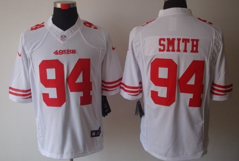 Nike San Francisco 49ers #94 Justin Smith White Limited Jersey 