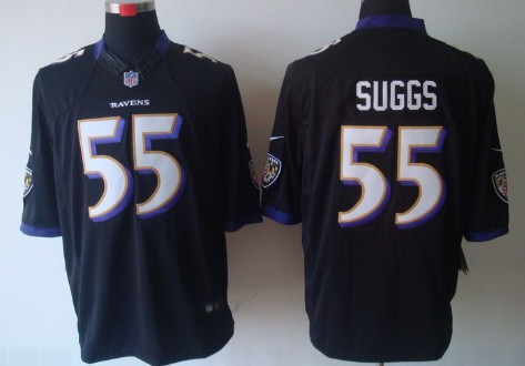 Nike Baltimore Ravens #55 Terrell Suggs Black Limited Jersey 