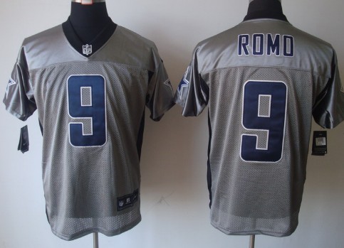 Nike Dallas Cowboys #9 Tony Romo Gray Shadow Elite Jersey 
