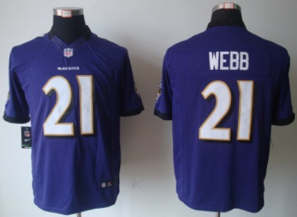 Nike Baltimore Ravens #21 Lardarius Webb Purple Limited Jersey 