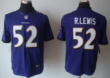 Nike Baltimore Ravens #52 Ray Lewis Purple Limited Jersey
