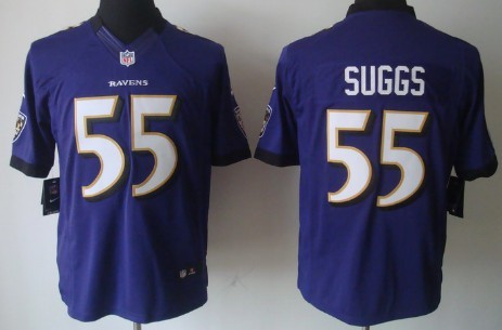 Nike Baltimore Ravens #55 Terrell Suggs Purple Limited Jersey