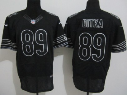 Nike Chicago Bears #89 Mike Ditka Black Elite Jersey