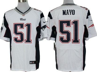 Nike New England Patriots #51 Jerod Mayo White Elite Jersey 