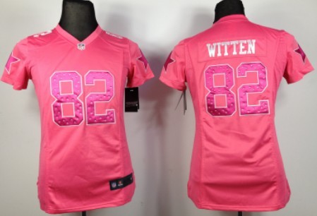 Nike Dallas Cowboys #82 Jason Witten Pink Sweetheart Diamond Womens Jersey 
