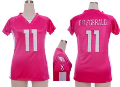 Nike Arizona Cardinals #11 Larry Fitzgerald 2012 Pink Womens Draft Him II Top Jersey 