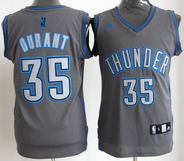 Oklahoma City Thunder #35 Kevin Durant Gray Shadow Jersey 