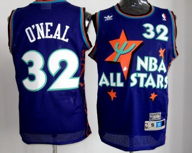 NBA 1995 All-Star #32 Shaquille O'neal Purple Swingman Throwback Jersey