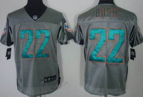 Nike Miami Dolphins #22 Reggie Bush Gray Shadow Elite Jersey 