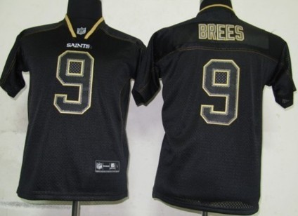 Nike New Orleans Saints #9 Drew Brees Lights Out Black Kids Jersey 