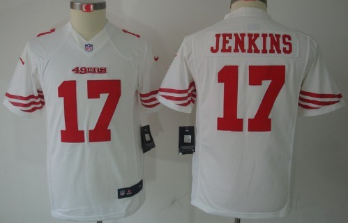Nike San Francisco 49ers #17 A.J. Jenkins White Limited Kids Jersey 